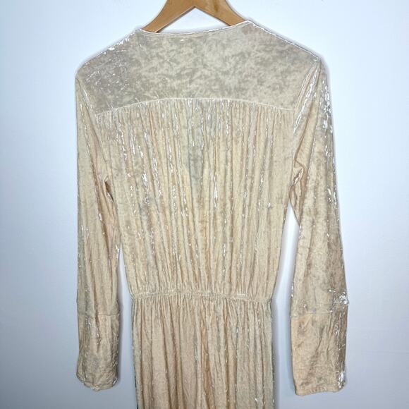 Free People We Are HAH Jump On It Velvet Jumpsuit In Almond Milk Size Large New - Picture 12 of 16